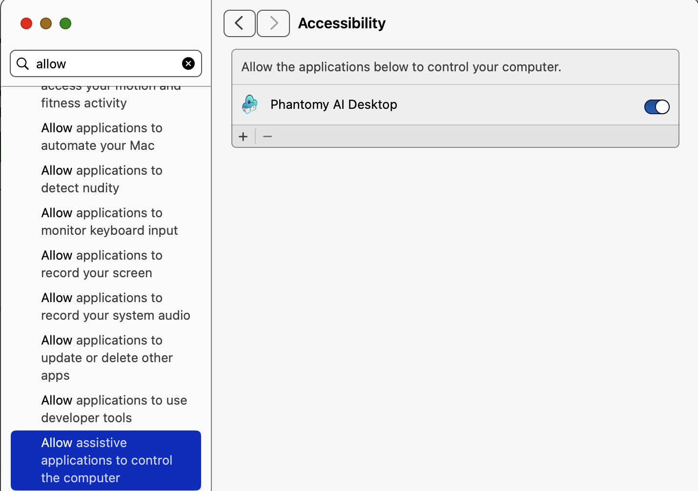 Accessibility Permission Screenshot